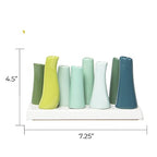 Chive - Pooley 2, Ceramic Flower Vase, 8-Tube Shape (Chartreause) - color: Chartreuse
