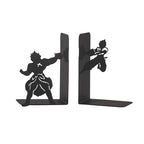 Anime Battle Scene Metal Bookends, Superhero Heroes Book Ends for Kids, MangaThemed Book Holders, Dragon Fighters Anime Heros Bookends Gift for Kids, Animation Heroes Book Stand