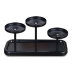 3arms Pillar Candle Holder Tray, Metal Black Candlestick Holder, Candle Holders Set of 3, for Dining Room, Table Centerpiece Decor,Decorative Tray - size: pillar's 3arms