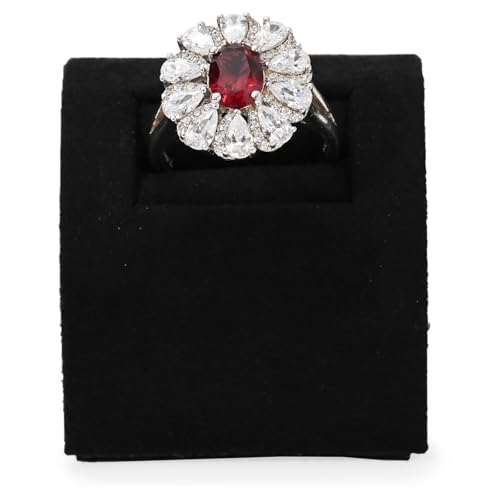 Microfiber Jewelry Ring Display Stand Rings Display Organizer Stand (Black, Low) - size: 1.57" x 1.57" x 1.38"