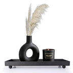 Rectangle Black Matte Metal Tray, Suit for Candle Holder, Vanity Decor Projects, Bathroom Toilet Tank Tray, Perfume or Jewelry Storage, and Coffee Table Centerpiece-Mini - size: 11.4" x 4.3" x 1.3"