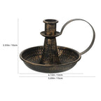 Healifty Retro Iron Taper Candle Holder - Candlestick Holders Candlelight Stand for Farmhouse Decor Home Wedding Party Table Decoration Bronze L - size: 15.00X12.00X10.00CM