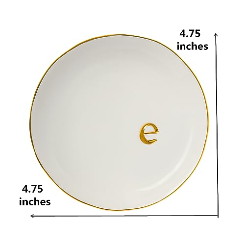 Ceramic Ring Holder for Jewelry, Jewelry Tray, Ring Dish, Aesthetic Room Decor, Engagement Gifts Bride Gifts Wedding Gifts for Women, White, 4.75"(E) - color: E