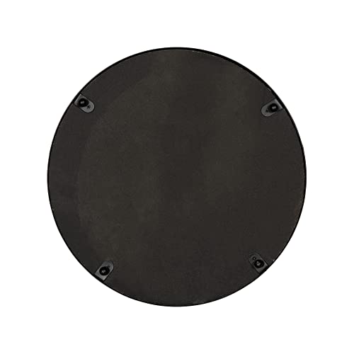 Stratton Home Decor Metal and Wood Round Tray | Wooden Coffee Table Tray Decor for Empty Table Surfaces | Decorative Round Serving Tray with Handles