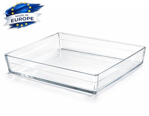 Ums 2.6-Qt (11.2'' x 7.7'' x 2.3'') Glass Baking Dishes for Oven, Borosilicate Glass Casserole Dish, Casserole Dishes for Oven, Microwave and Dishwasher Safe Clear Bakeware - size: 2.6 QT