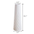 VanEnjoy 10 inch Desktop Minimalist White Ceramic Vases Home Office Decoration, Unique Speckle Finish Bud Vase for Flowers