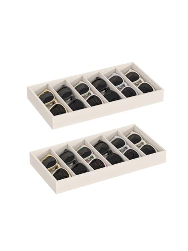 Sunglass Organizer Tray,Eyeglass Storage for Multiple Glasses,Jewelry and Sunglasses Drawer Organizer (Beige 2) - color: Beige 2