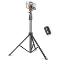 SENSYNE 72" Phone Tripod, Extendable Cell Phone Tripod Stand, Selfie Stick with Wireless Remote and Phone Holder, Compatible with iPhone Android Phone, Camera - color: Black, size: 72-inch
