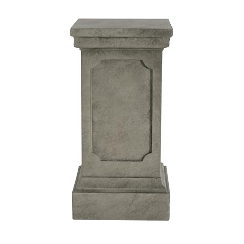 Christopher Knight Home Classic Square Flower Stand 25.75" Pedestal Plant Stand Indoor Outdoor Display Table for Ferns Orchids Sculptures with MGO Construction Brushed Finish, Light Gray - size: 25.75"
