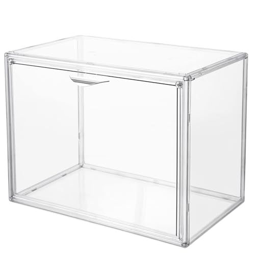 Attelite Clear Acrylic Display Case,Display Storage Box Countertop with Magnetic Door,Stackable Dustproof Protection Showcase for Action Figures,Collectibles - size: L-1Pack