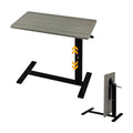 lumizone Foldable Overbed Table with Wheels Adjustable Height Bedside Desk 27.56"-36.61" Rolling Hospital Bed Table with Casters Medical Tray for Home Use Desk Over the Bed - color: Grey
