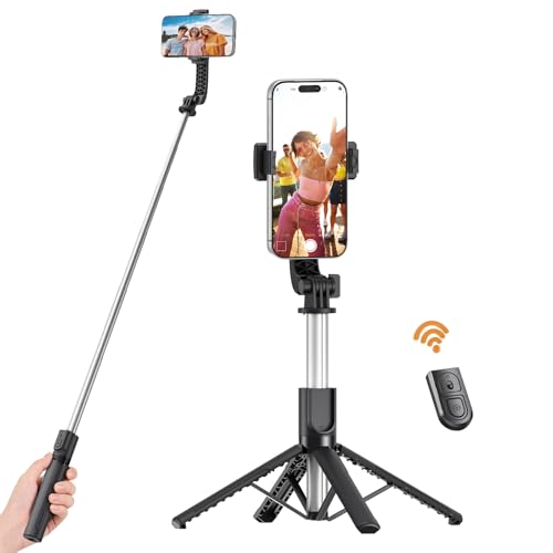 ORICO 41'' Tripod for iPhone, Portable Selfie Stick Tripod, 4-Leg Stable Base with Wireless Remote, Extendable Stand & 360° Rotating Holder, Lightweight for Travel, Vlog & Content Creation - SPN100 - size: 41''