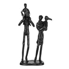 Rustic Family Figurines Family of Four Sculptures Parents and Kids Statues for Bedroom Décor Cast Iron Family Sculpture for Living Room Decor Gifts for Family Unique Art Piece Modern Home Décor - style: Family of Four Sculptures