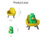 Miniature Frog Anime Figurines - Resin Desk Figurines, Cool Office Gadgets for Desk, Fun Desk trinkets Gift for Frog Lover（Yellow Sofa） - size: 01-frog-sofa-yellow