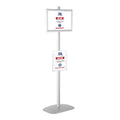 M&T Displays Free Standing Aluminum Display Stand Single Sided Document Brochure Sign Holder Front Loading Portrait Landscape Silver Snap Frame 1x(11x17) and Clear Acrylic Pocket 1x(8.5x11) Inch - color: Silver