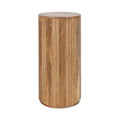Kate and Laurel Reid Modern Wooden Ribbed Drink Table, 10 x 10 x 22, Natural Wood, Solid Wood Mini Table for Use as Pedestal Plant Stand Indoors or Small Nightstand Option