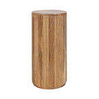 Kate and Laurel Reid Modern Wooden Ribbed Drink Table, 10 x 10 x 22, Natural Wood, Solid Wood Mini Table for Use as Pedestal Plant Stand Indoors or Small Nightstand Option