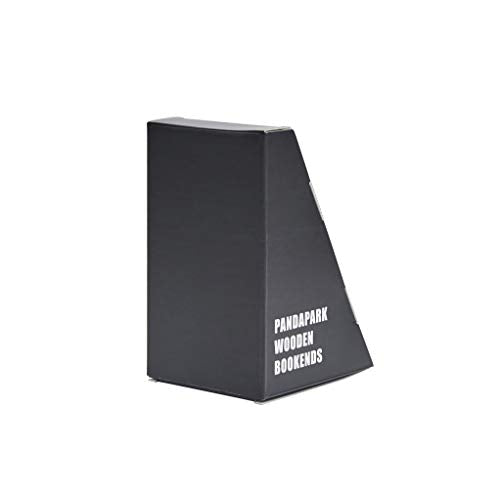 Pandapark Wood Bookends,Non-Skid Bookend for Shelves,Heavy Duty Bookends,Book Stand for Books/CDs,1 Pair - color: Black Walnut-b