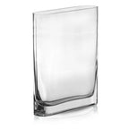 CYS EXCEL Glass Book Vase (H:10" Open:7"x2") Round Edge Oval Flower Vase Rectangular Wedding Centerpiece - size: H-10" Open-7"x2"