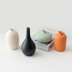 Set of 4 Small Matte Ceramic Vases - Modern & Bohemian Decor for Home, Office, Shelve, Living Room Table, Mantel, Bedroom, Entryway, Rustic Farmhouse Decorative Vases & More（Hademade - size: Vase Set 4 S1