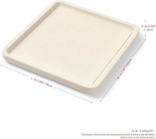 Microfiber Jewelry Trays Stackable Ring Earring Bracelet Necklace Bangle Watch Display Tray Drawer Organizer 7.87 * 7.08 * 0.59inch (White - color: Beige, size: 18*20cm Tray
