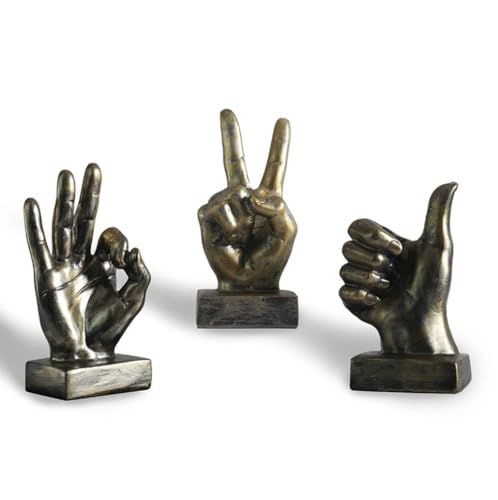 Nice purchase Hand Finger Gesture Desk Statues Fingers Sculpture Creative Home Living Room Cabinet Shelf Decoration (Thumbs-up in Gold) - color: Thumbs-up in Gold