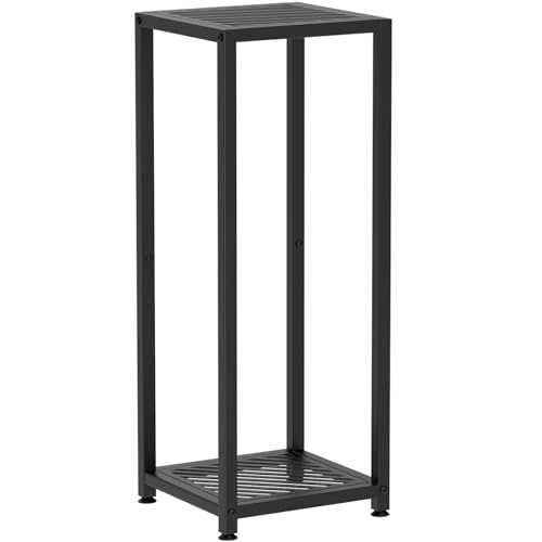 TOSKING Tall Plant Stand Indoor – 2-Tier Modern Metal Shelf, 30" Height & 200 LBS Capacity, Heavy Duty for Living Room, Balcony, Garden (Black) - size: 2-tier 30''
