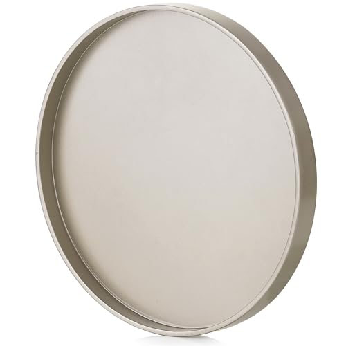Hanobe Decorative Tray for Coffee Table: Round Champagne Gold Tray for Home Decor - 11.8" Modern Circle Candle Holder Plate for Living Room - color: Champagne Gold