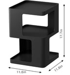 Metal Black Nightstands, Modern Side Table with 3 Tiers Storage, Small End Table for Couch, Bedside Tables No Assembly Required - color: Black, style: Modern