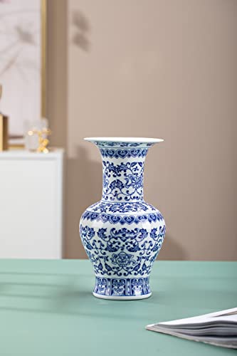 Blue and White Vase, Blue Vase, Chinoiserie Vase, Blue and White Ginger Jar Vase for Home Decor, Blue and White Porcelain Decor,10 "H - size: Blue 10"H