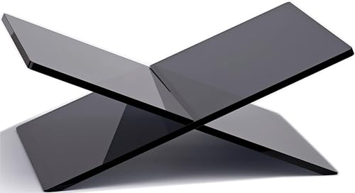 Honygebia Black Acrylic Book Stands - Cross Frame Acrylic Book Holder, Open Bookstand for Display and Reading, Suitable for Art, Bible, Cookbook, Easel, Magazine, Textbooks 12.5" x 9.5" x 5.5" - color: Black