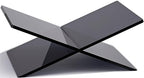 Honygebia Black Acrylic Book Stands - Cross Frame Acrylic Book Holder, Open Bookstand for Display and Reading, Suitable for Art, Bible, Cookbook, Easel, Magazine, Textbooks 12.5" x 9.5" x 5.5" - color: Black