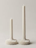 LAWA Set of 2 Vase Candle - Beautiful Handmade Pillar Unscented Soy Wax Elegant Aesthetic Candle Housewarming Gift Home Room Shelf Decor Idea White - color: White