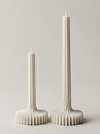 LAWA Set of 2 Vase Candle - Beautiful Handmade Pillar Unscented Soy Wax Elegant Aesthetic Candle Housewarming Gift Home Room Shelf Decor Idea White - color: White