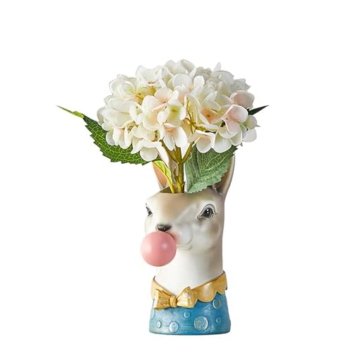 Blowing Bubble Art Vase, Animal Face Vase, Modern Home Decor Vase (No Plants) - Rabbit - color: Rabbit