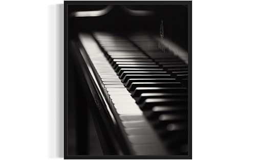 Piano Art Music Poster - Musical Instrumental Wall Art Print - Black and White - Photography Musical Art - Bedroom or Office Living Room Decor 137 (Piano, 11 x 14 inches, Unframed) - color: Piano, size: 14"L x 11"W