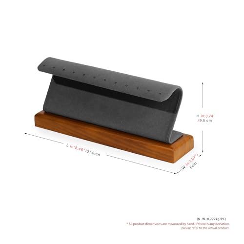 Solid Wood Jewelry Earrings Display Stand Small Jewelry Display for Long Earrings(Grey) - color: Grey