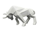 SMRTHMRT Abstract Geometric Sculptures Animals Statues,Collectible Figurines Home Office Tabletop Ornaments (White Bull) - color: White Bull