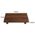 (12 x 7 Inch) Wood Riser Soap Tray, Farmhouse Wood Pedestal Stand for Kitchen Counter Sink, Rustic Wooden Riser Decorative Bathroom Counter Dishes Plant Bottles Candles Display - style: Country Rustic