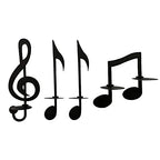 MANMAOHE Black Music Note Wall Sconce Metal Wall Sconce Candle Holder Set of 4 Wall Mount Tea Light Candle Holders Musical Symbol Candle Holder Rack for Home Office Classroom
