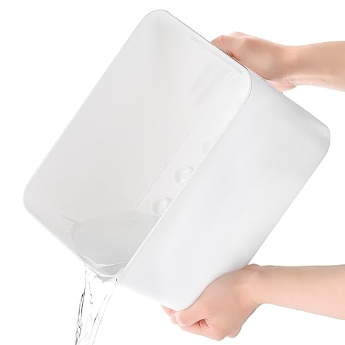 Elsjoy White Umbrella Holder, Entryway Umbrella Stand Small Umbrella Organizer Rack with Removable Drip Tray, Umbrella Storage Container for Long & Folding Umbrella, Parasol, Store 10 Umbrella - color: White