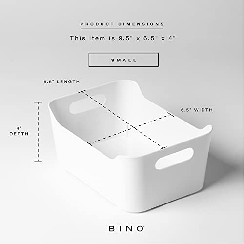 BINO Plastic Storage Bins - Small 2 Pack, White - THE SOHO COLLECTION - Pantry Organizers and Fridge Organizer - color: White, size: Small
