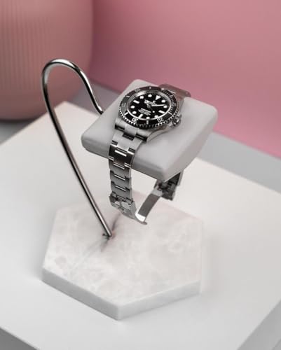 LYS&LYX Handcrafted Watch Stand Display Holder (1-White/Silver/White) - color: white/silver/white