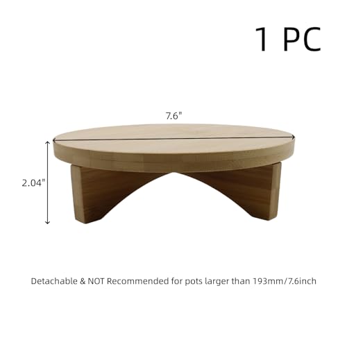 Oedema 7.6" Solid Wood Small Plant Stand Round Plant Riser Short Plant Stand Indoor for Small Plants, Flower Pot, Vase, Home Decor - size: 7.6inch/193mm