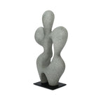 Elio Sculpture, Rectangular, Ecomix, Slim Metal Base, Freeform Modernist Figure, Charcoal Grey