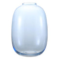 Blue Glass Vase, Large Glass Vase for Flowers, Tall Flower Vases, Modern Round Vases for Living Room, Bedroom, Kitchen, Mantle, Shelf, Wedding, Office, Entryway, 10 Inches - color: Blue