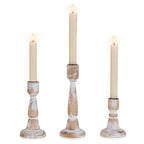 Wooden Taper Candle Holders: Wood Candlestick Holders Rustic Farmhouse Fall Decor for Living Room Dinning Table Centerpiece Christmas Set of 3 - size: 4.33"/6.33"/8.27" H - 3Pcs