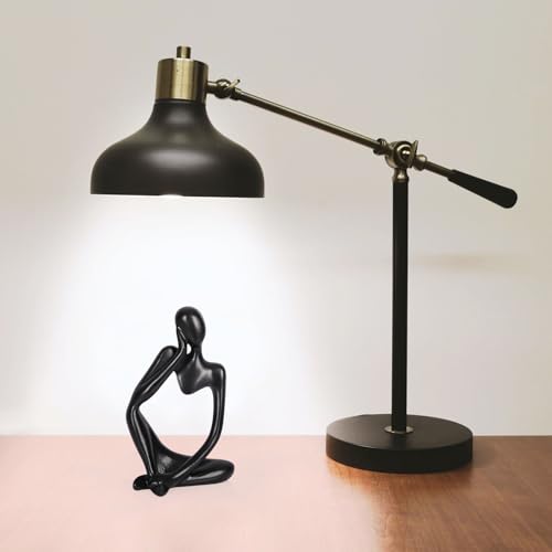 Sandstone Resin Thinker Style Abstract Sculpture Statue Collectible Figurines Home Office Bookshelf Desktop Decor (Small Black, Left) - color: Small Black, size: Left 1pc
