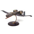 Warthog Plane Collectible Handmade Metal Art Figurine, Desk Accessories, Trophy, Boss Gift, Home Office Décor, Aircraft - style: Warthog Plane