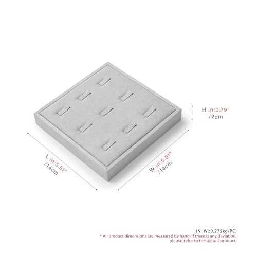 Oirlv Microfiber 9 Slots Jewelry Ring Display Tray Travel-Friendly Modular Jewelry Tray - style: P13505